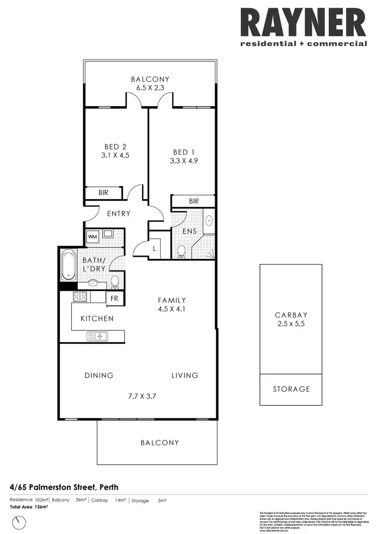 Floorplan of Homely apartment listing, 4/65 Palmerston Street, Perth WA 6000