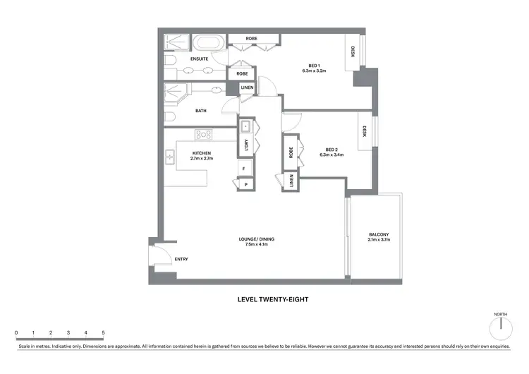 Floorplan of Homely apartment listing, 2804/68 Market Street, Sydney NSW 2000