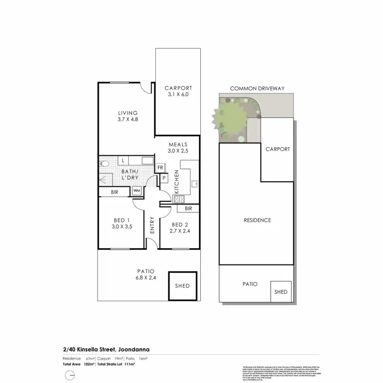 Floorplan of Homely villa listing, 2/40 Kinsella Street, Joondanna WA 6060