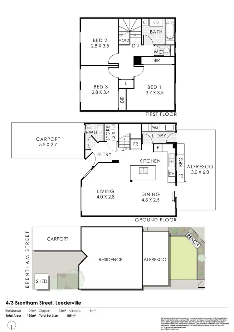 Floorplan of Homely townhouse listing, 4/3 Brentham Street, Leederville WA 6007