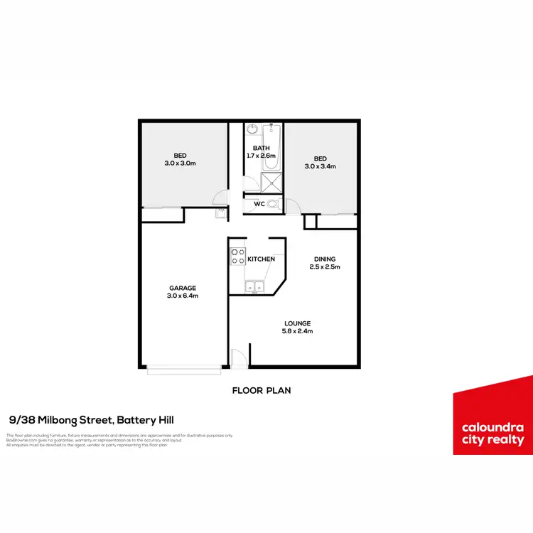 Floorplan of Homely townhouse listing, 9/38 Milbong Street, Battery Hill QLD 4551