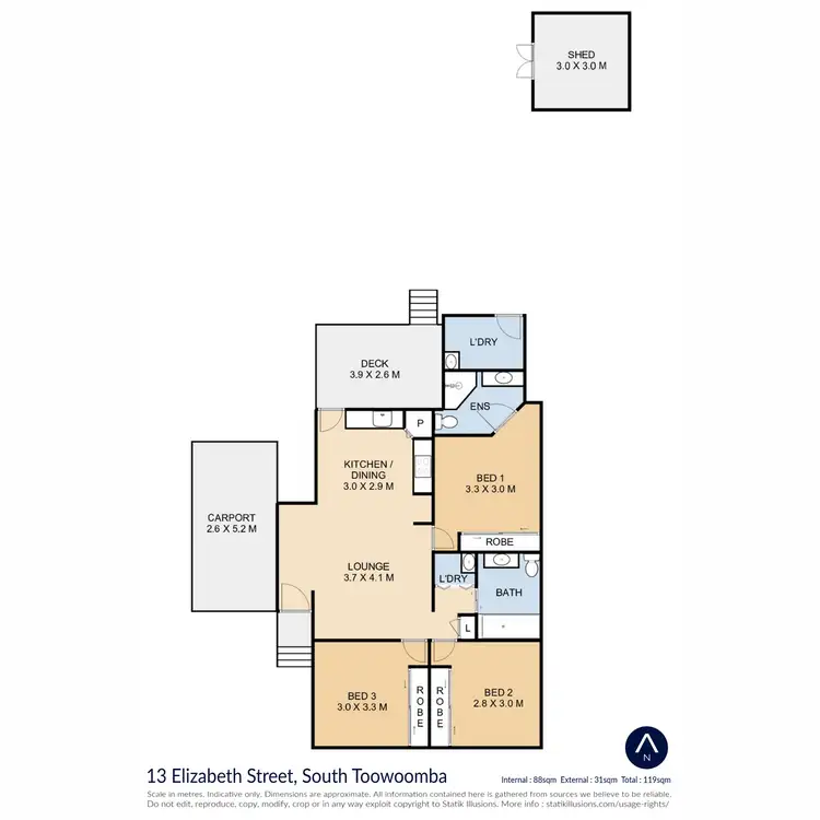 Floorplan of Homely house listing, 13 Elizabeth Street, South Toowoomba QLD 4350
