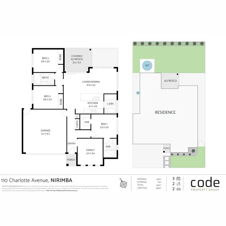 Floorplan of Homely house listing, 110 Charlotte Avenue, Nirimba QLD 4551