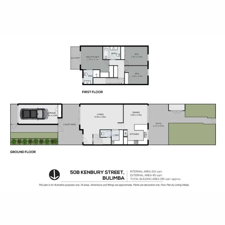 Floorplan of Homely townhouse listing, 50B Kenbury Street, Bulimba QLD 4171