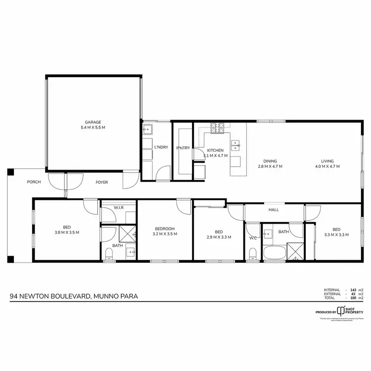 Floorplan of Homely house listing, 94 Newton Boulevard, Munno Para SA 5115