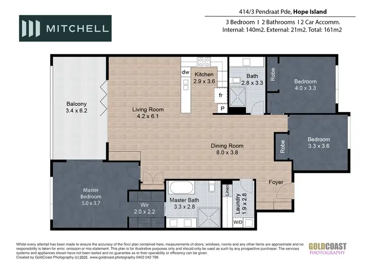 Floorplan of Homely apartment listing, 414/3 Pendraat Parade, Hope Island QLD 4212