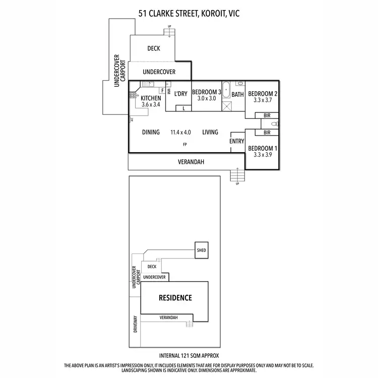 Floorplan of Homely house listing, 51 Clarke Street, Koroit VIC 3282