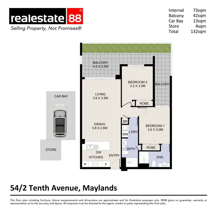 Floorplan of Homely apartment listing, 54/2 Tenth Avenue, Maylands WA 6051