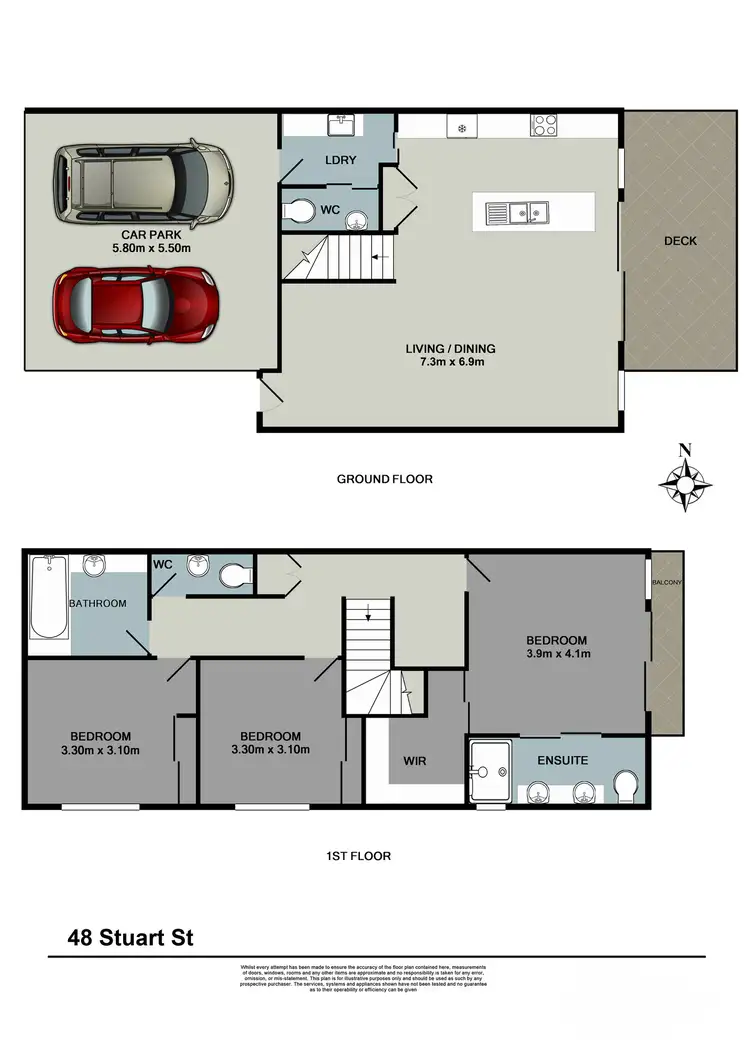 Floorplan of Homely townhouse listing, 6/48 Stuart Street, Bulimba QLD 4171