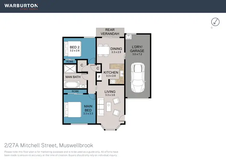 Floorplan of Homely unit listing, 2/27A Mitchell Street, Muswellbrook NSW 2333