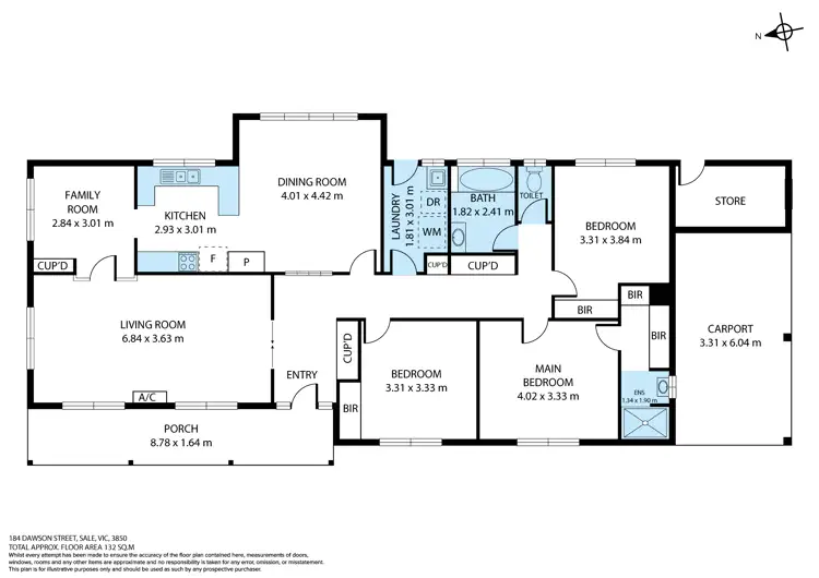 Floorplan of Homely house listing, 184 Dawson Street, Sale VIC 3850
