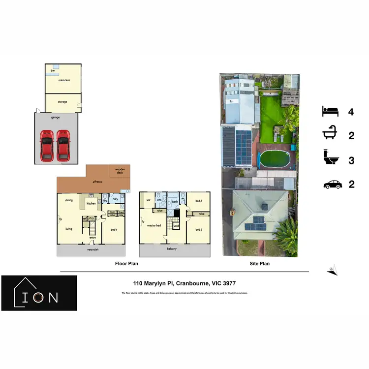 Floorplan of Homely house listing, 110 Marylyn Place, Cranbourne VIC 3977