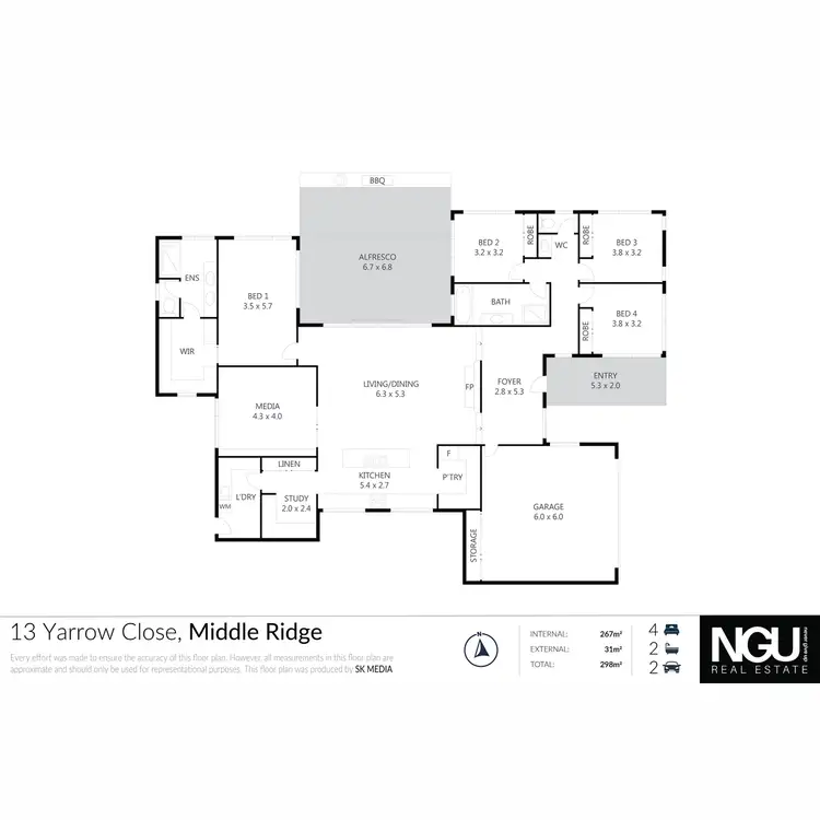 Floorplan of Homely house listing, 13 Yarrow Close, Middle Ridge QLD 4350