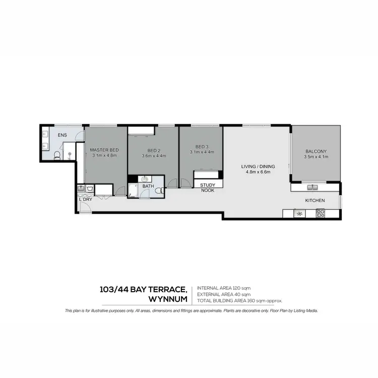 Floorplan of Homely unit listing, 103/44 Bay Terrace, Wynnum QLD 4178