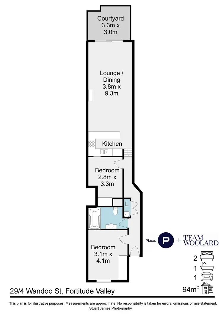 Floorplan of Homely apartment listing, 29/4 Wandoo Street, Fortitude Valley QLD 4006