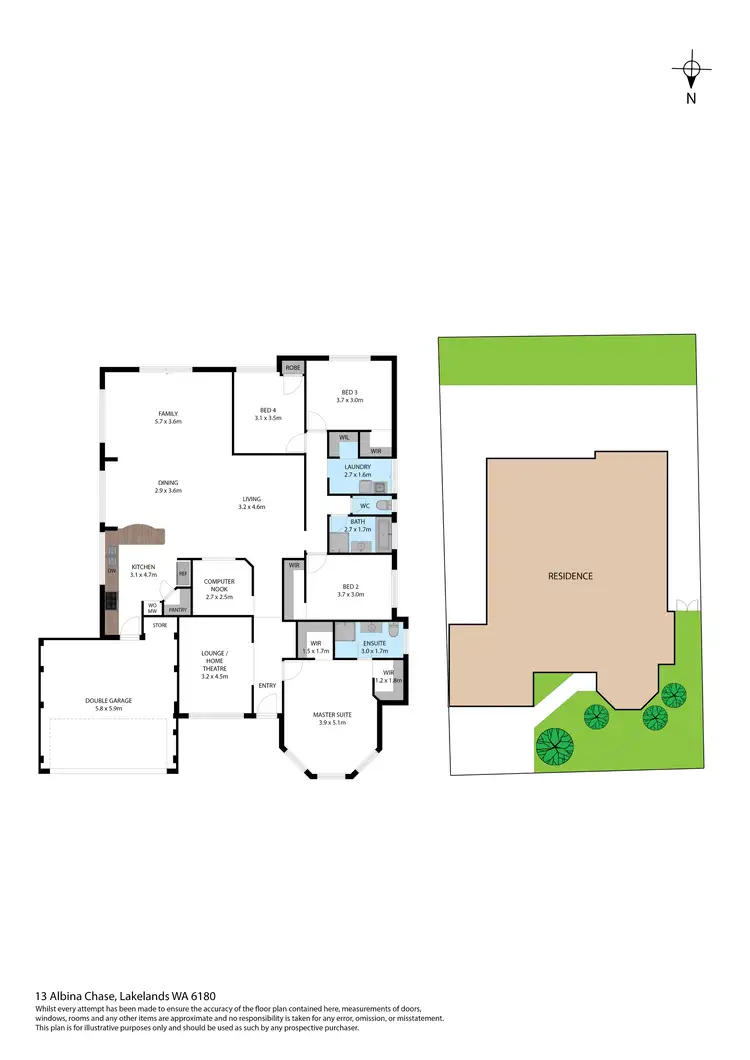 Floorplan of Homely house listing, 13 Albina Chase, Lakelands WA 6180