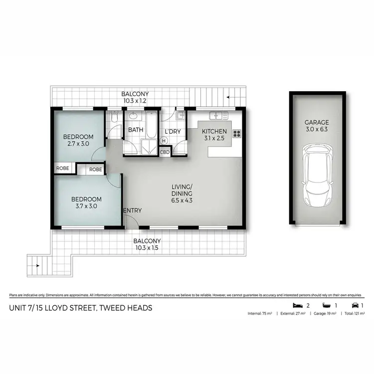 Floorplan of Homely unit listing, 7/15 Lloyd Street, Tweed Heads South NSW 2486