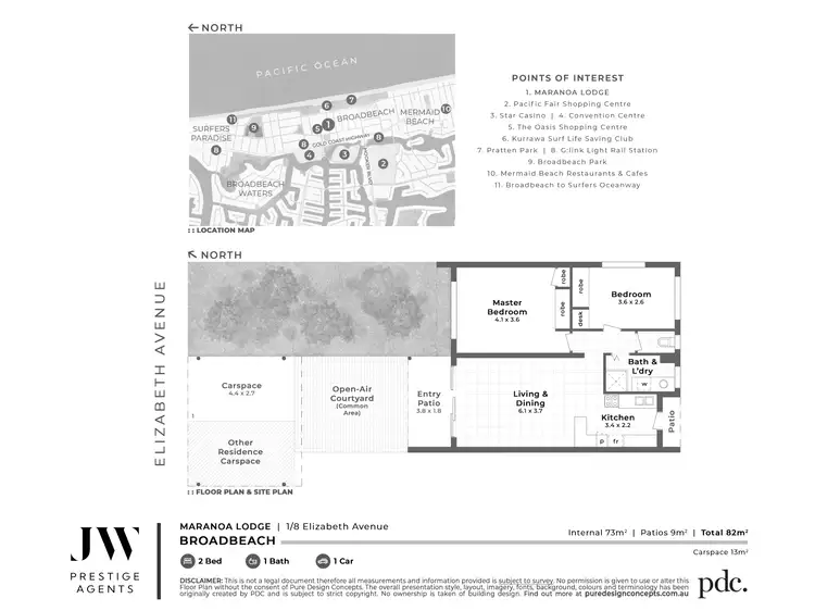 Floorplan of Homely unit listing, 1/8 Elizabeth Avenue, Broadbeach QLD 4218