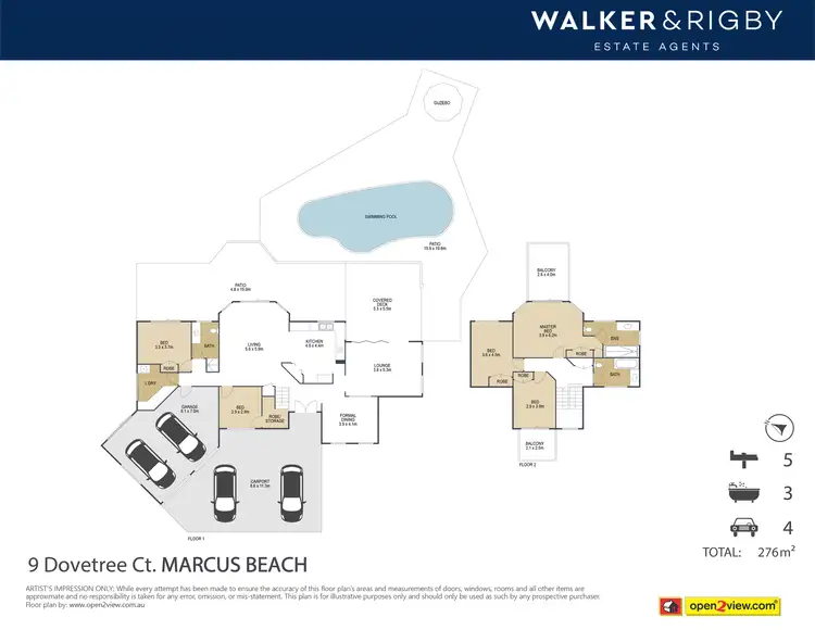 Floorplan of Homely house listing, 9 Dovetree Court, Marcus Beach QLD 4573