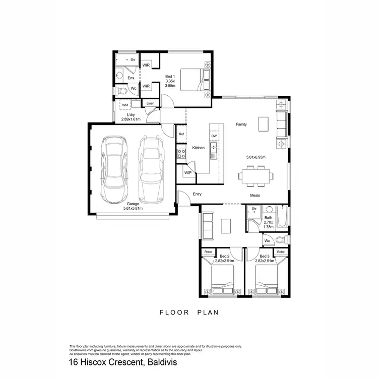 Floorplan of Homely house listing, 16 Hiscox Crescent, Baldivis WA 6171