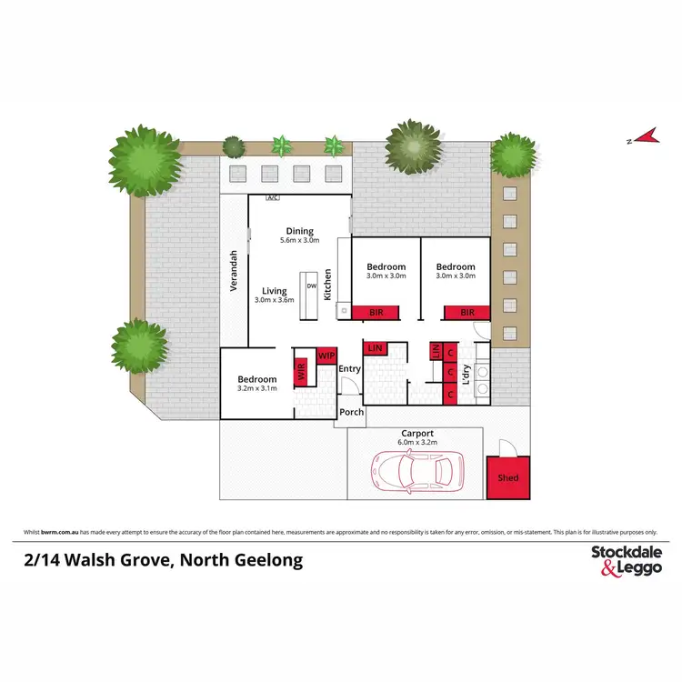Floorplan of Homely unit listing, 2/14 Walsh Grove, North Geelong VIC 3215