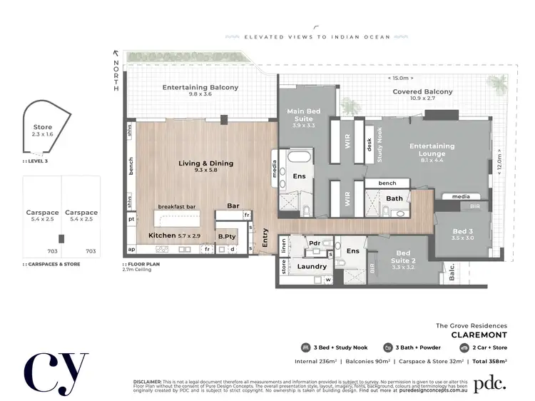 Floorplan of Homely apartment listing, 703/1 Airlie Street, Claremont WA 6010