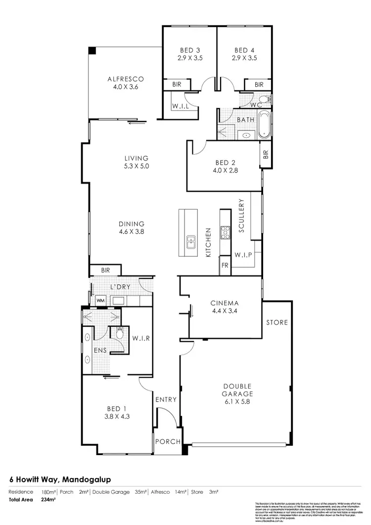 Floorplan of Homely house listing, 6 Howitt Way, Mandogalup WA 6167