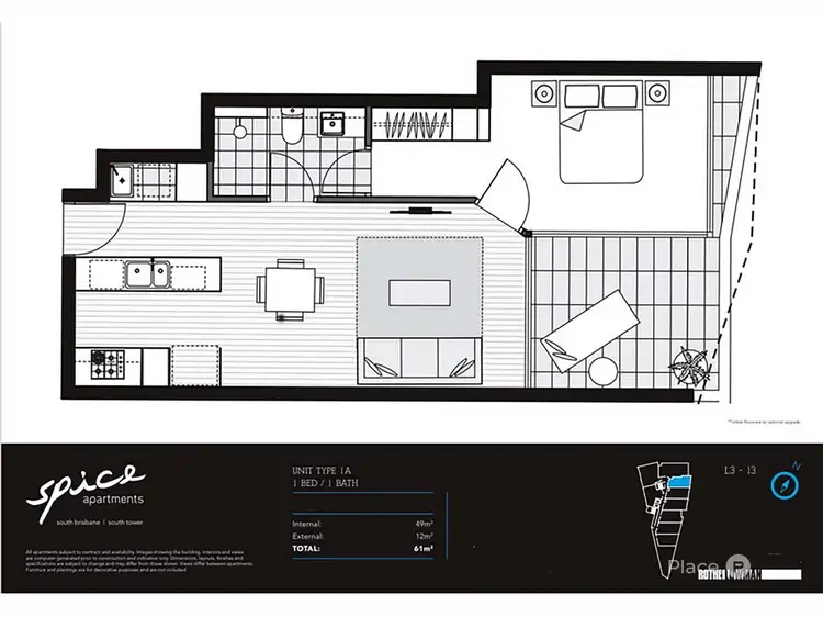 Floorplan of Homely apartment listing, 20802/23 Bouquet Street, South Brisbane QLD 4101