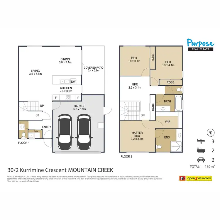 Floorplan of Homely townhouse listing, 30/2-12 Kurrimine Crescent, Mountain Creek QLD 4557