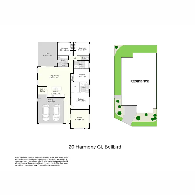 Floorplan of Homely house listing, 20 Harmony Close, Bellbird NSW 2325