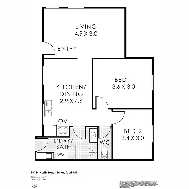 Floorplan of Homely unit listing, 9/189 North Beach Drive, Tuart Hill WA 6060