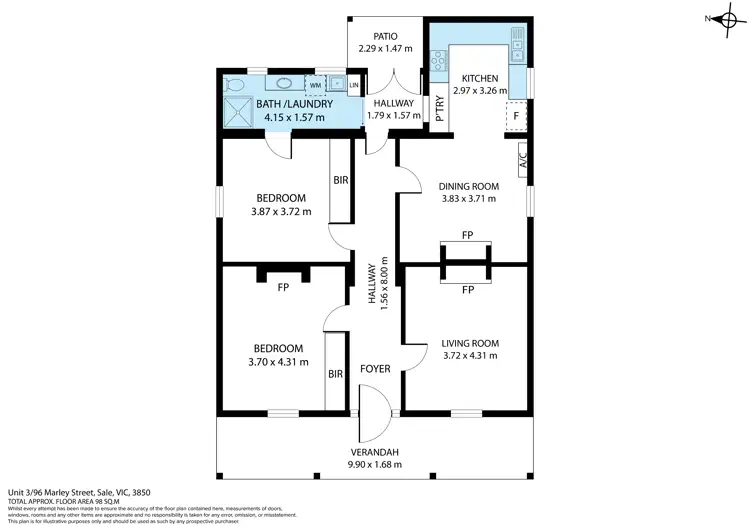 Floorplan of Homely house listing, 3/96 Marley Street, Sale VIC 3850