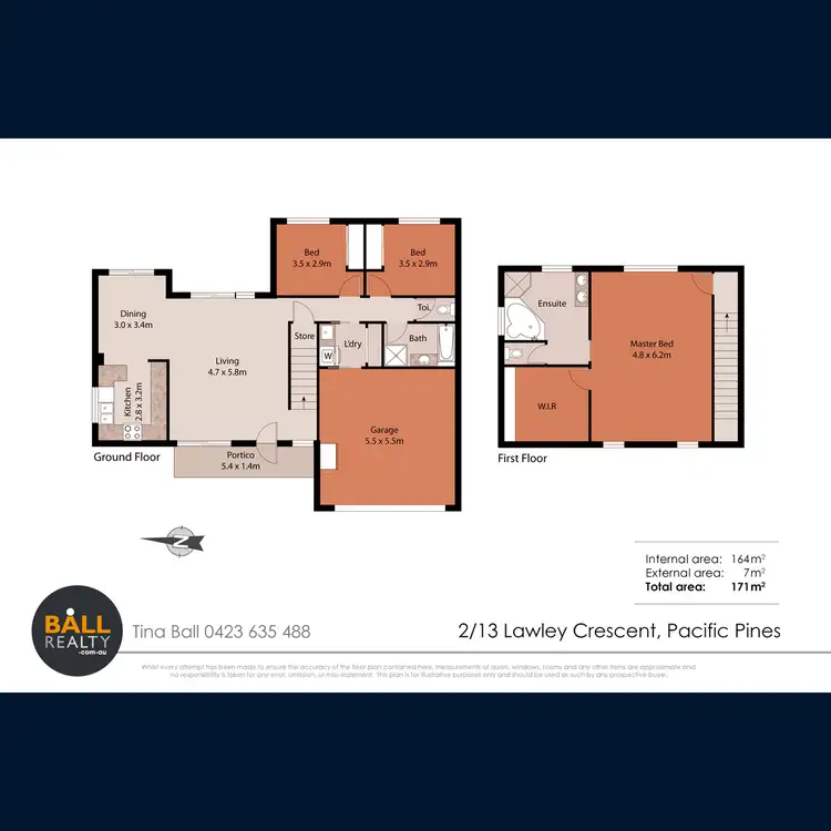 Floorplan of Homely semi-detached listing, 2/13 Lawley Crescent, Pacific Pines QLD 4211
