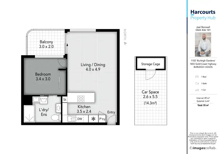 Floorplan of Homely apartment listing, 1102/1855 Gold Coast Highway, Burleigh Heads QLD 4220