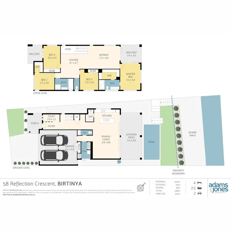 Floorplan of Homely house listing, 58 Reflection Crescent, Birtinya QLD 4575