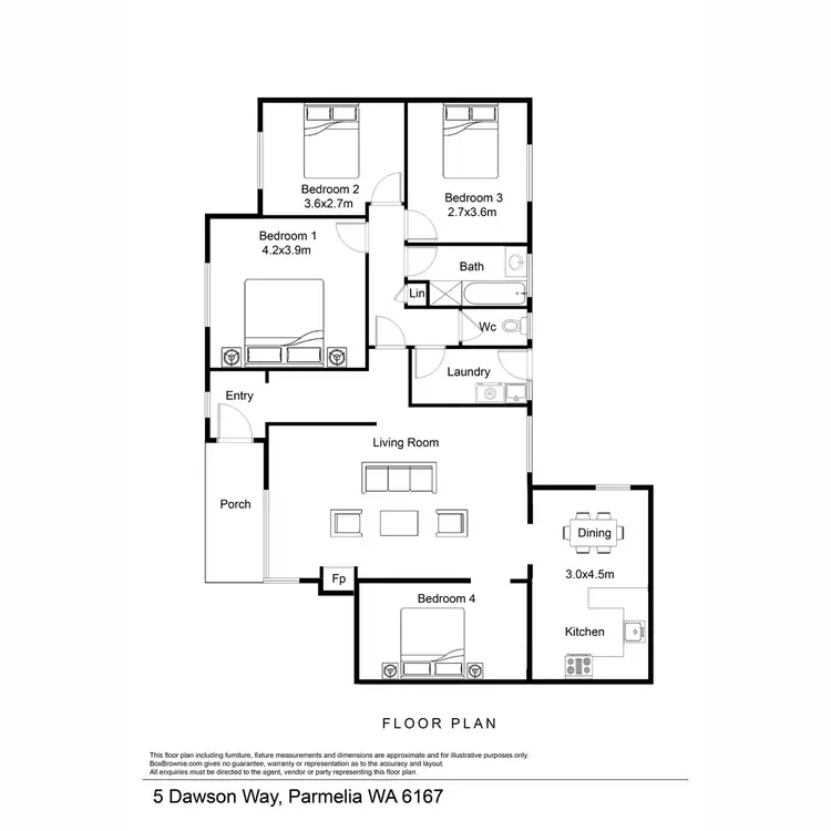 Floorplan of Homely house listing, 5 Dawson Way, Parmelia WA 6167