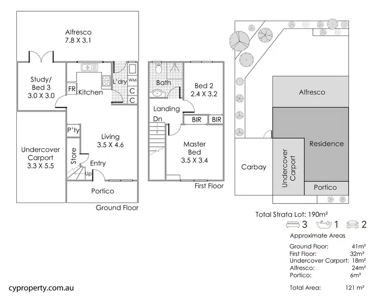 Floorplan of Homely townhouse listing, 6/194 Canning Highway, East Fremantle WA 6158