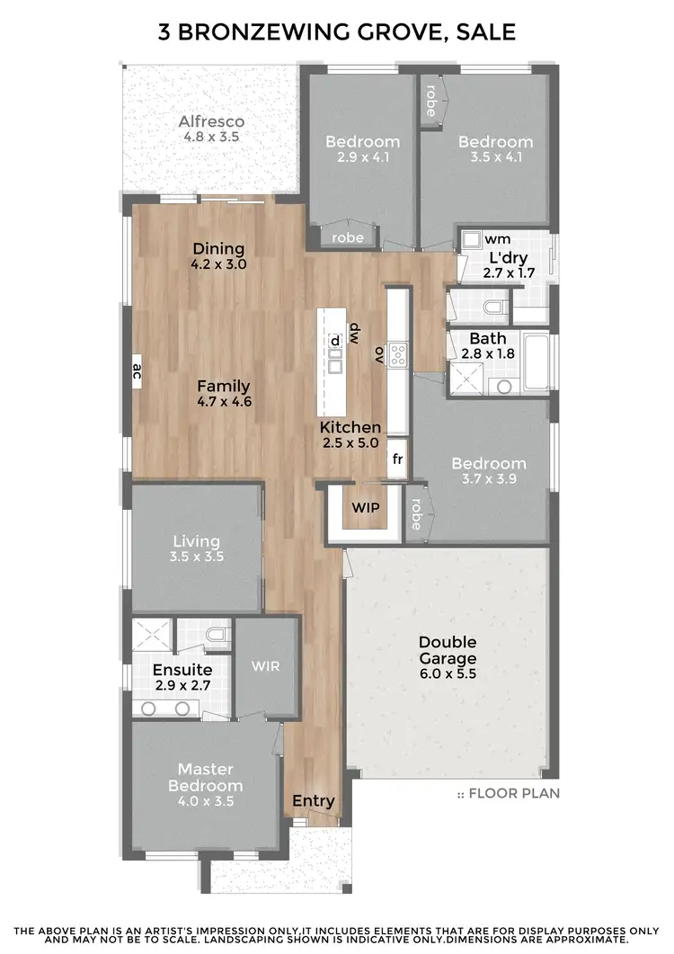Floorplan of Homely house listing, 3 Bronzewing Grove, Sale VIC 3850