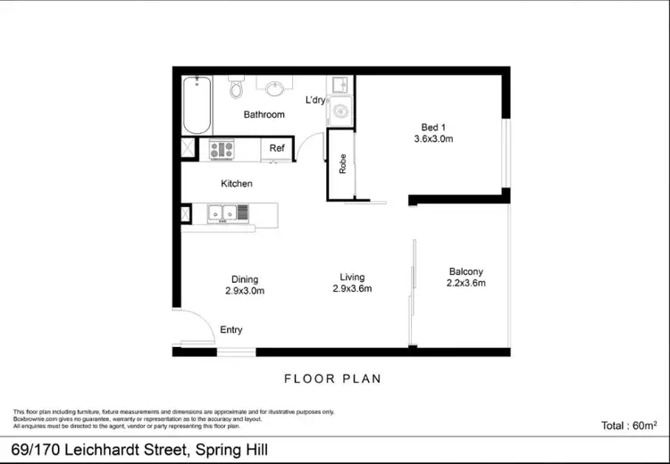 Floorplan of Homely apartment listing, 69/170 Leichhardt Street, Spring Hill QLD 4000