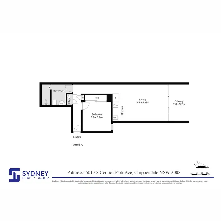 Floorplan of Homely apartment listing, 501/8 Central Park Avenue, Chippendale NSW 2008