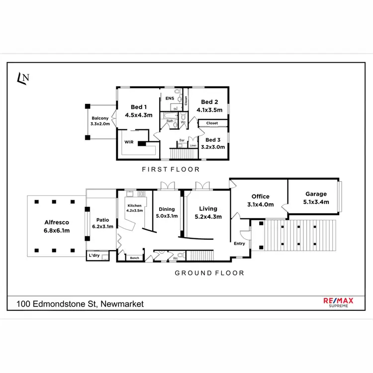 Floorplan of Homely house listing, 100 Edmondstone Street, Newmarket QLD 4051