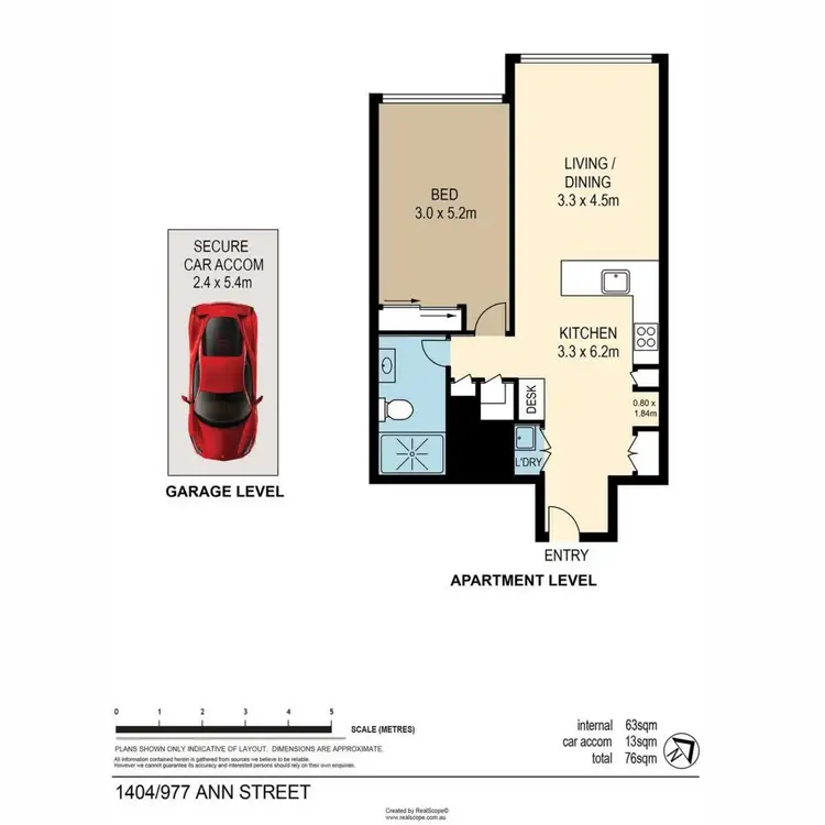 Floorplan of Homely apartment listing, 1404/977 Ann Street, Fortitude Valley QLD 4006
