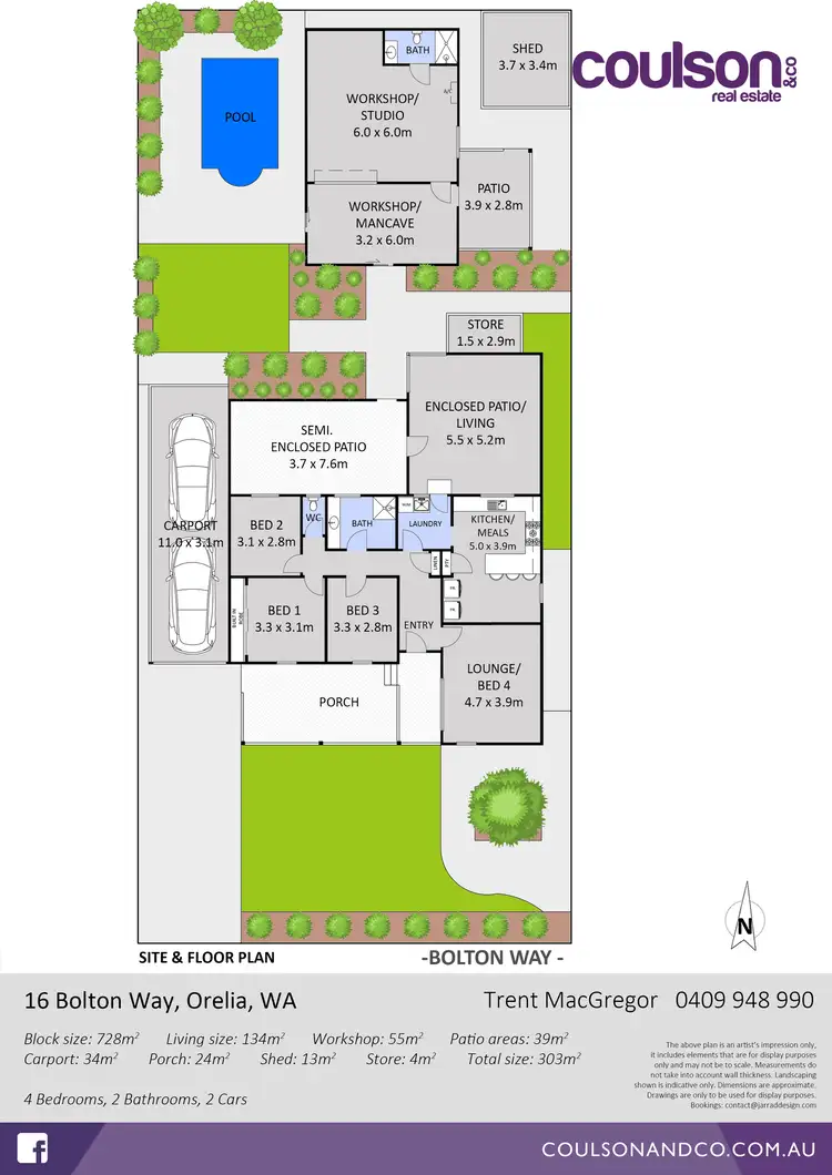 Floorplan of Homely house listing, 16 Bolton Way, Orelia WA 6167