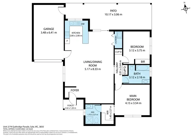 Floorplan of Homely unit listing, 2/74 Guthridge Parade, Sale VIC 3850