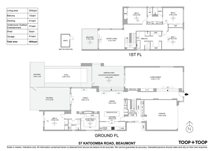 Floorplan of Homely house listing, 57 Katoomba Road, Beaumont SA 5066