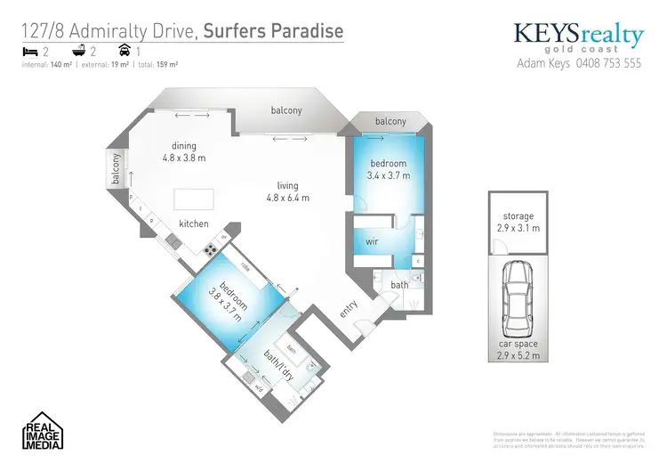 Floorplan of Homely apartment listing, 127/8 Admiralty Drive, Paradise Waters QLD 4217