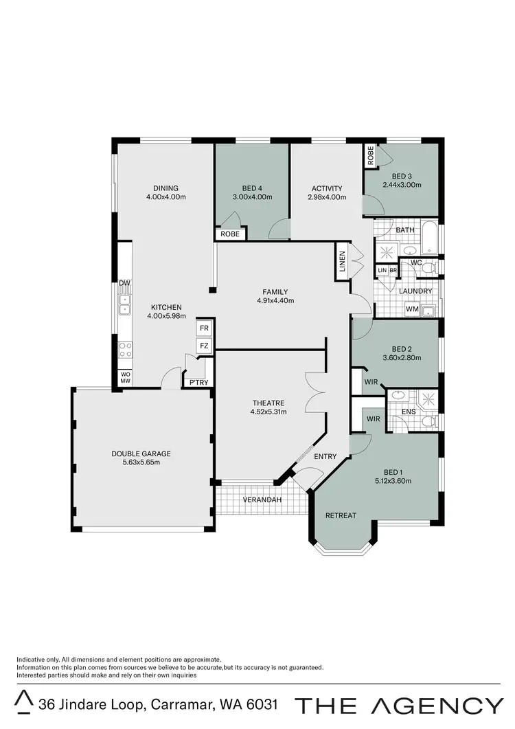 Floorplan of Homely house listing, 36 Jindare Loop, Carramar WA 6031