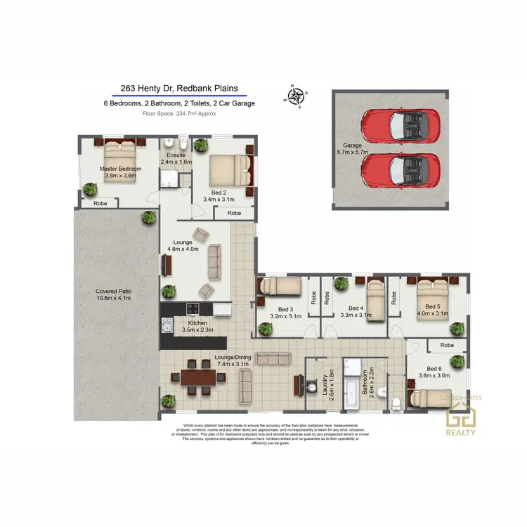 Floorplan of Homely house listing, 263 Henty Drive, Redbank Plains QLD 4301