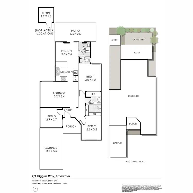 Floorplan of Homely villa listing, 2/1-13 Higgins Way, Bayswater WA 6053