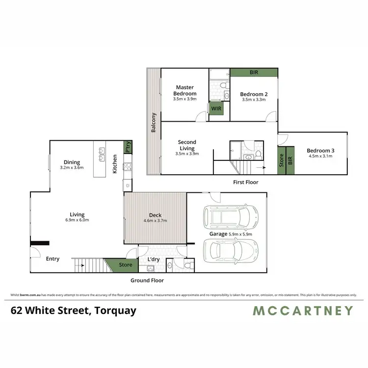 Floorplan of Homely townhouse listing, 62 White Street, Torquay VIC 3228
